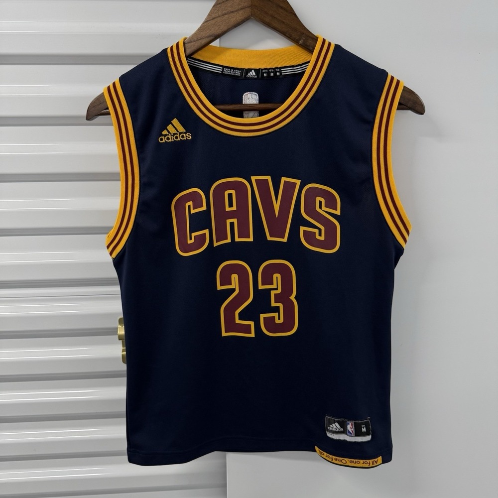 Adidas LeBron James Cavs 23 Jersey Youth M Cleveland Cavaliers NBA Navy